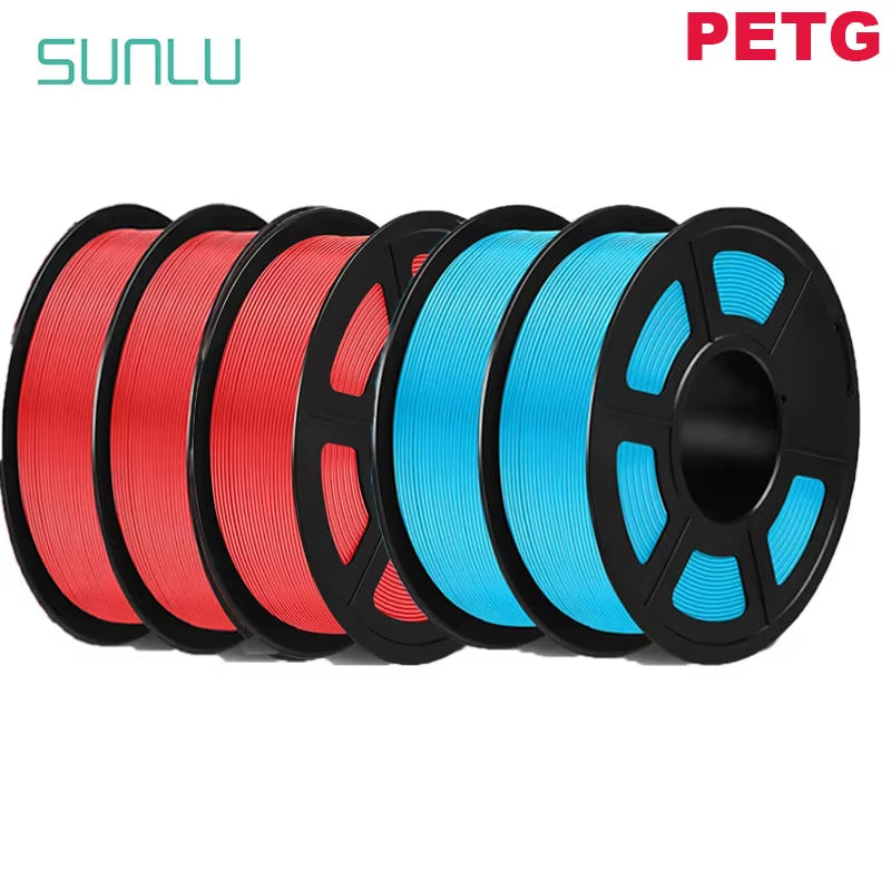 PETG 3D Filament 1KG 1.75MM 5Rolls Arranged Neatly Clogging Free No Bubble Odorless Eco-Friendly Good Toughness