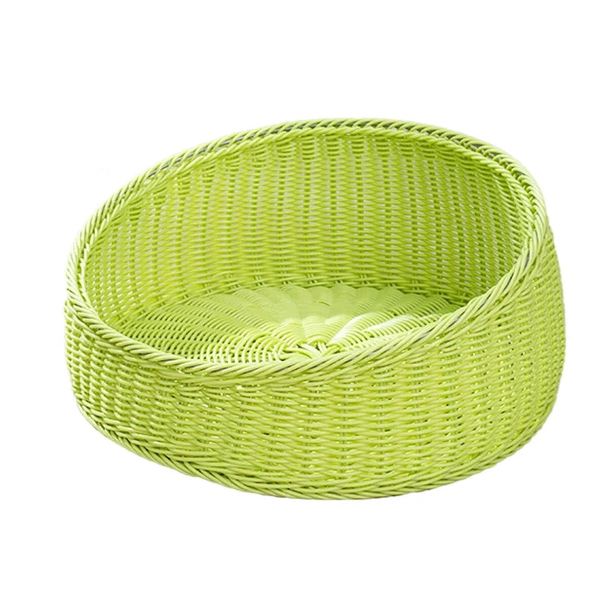 Imitation Rattan Woven round Cat Nest Cat House Summer Bed Soft Cat Pet Supplies