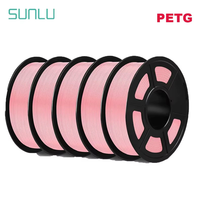 PETG 3D Filament 1KG 1.75MM 5Rolls Arranged Neatly Clogging Free No Bubble Odorless Eco-Friendly Good Toughness