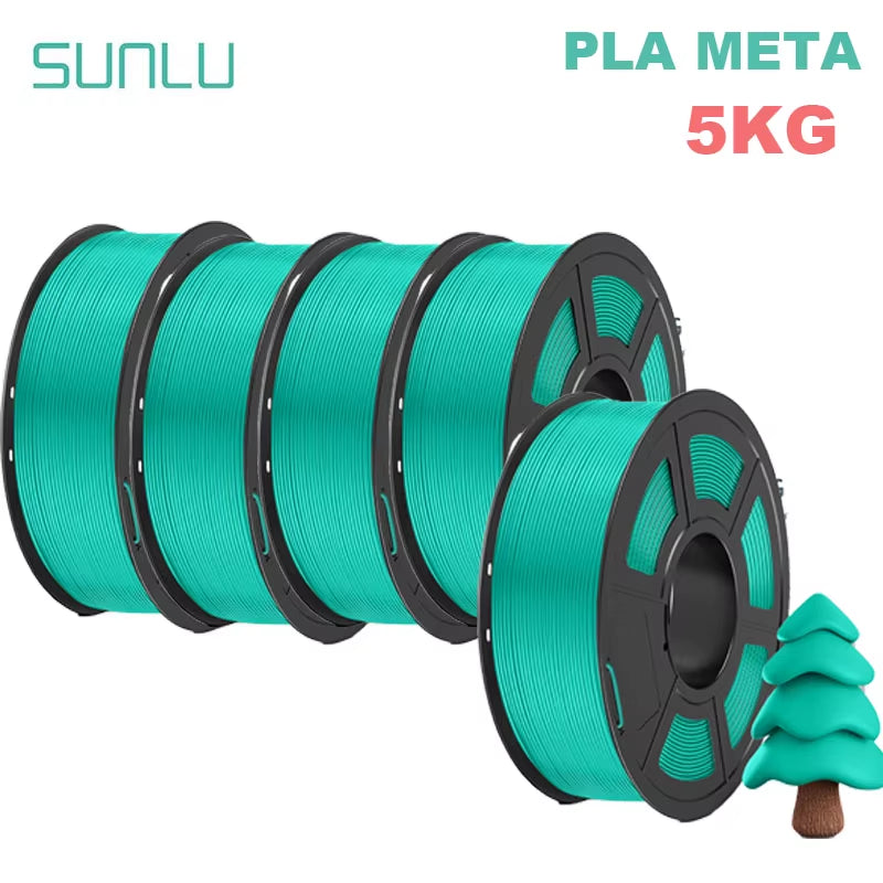 PLA Meta 3D Filament 5KG 1.75MM No Bubble Odorless High Liquidity Better for Fast Printing Eco-Friendly Artwork Design