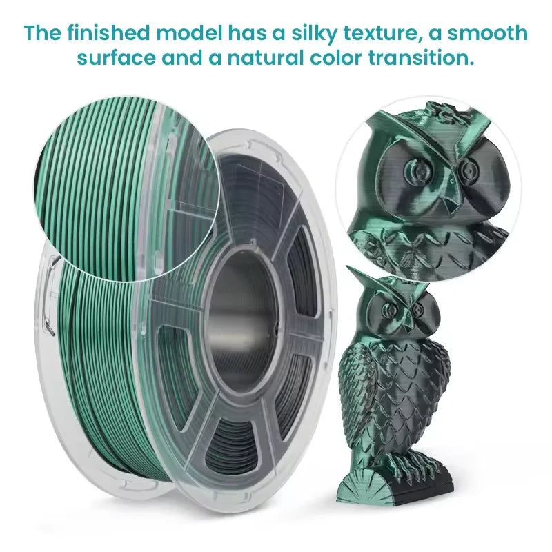 Silk Dual/Triple/Tpu SILK 3D Printer Filament 1KG 1.75MM 5Rolls SILK/PLA Rabinbow Eco-Friendly FREE SHIP