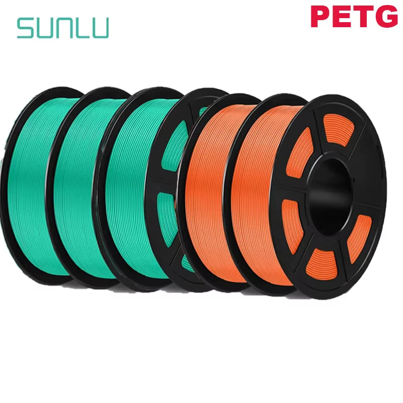 PETG 3D Filament 1KG 1.75MM 5Rolls Arranged Neatly Clogging Free No Bubble Odorless Eco-Friendly Good Toughness