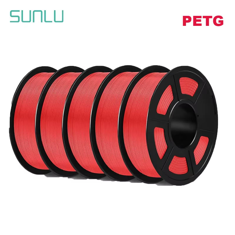 PETG 3D Filament 1KG 1.75MM 5Rolls Arranged Neatly Clogging Free No Bubble Odorless Eco-Friendly Good Toughness