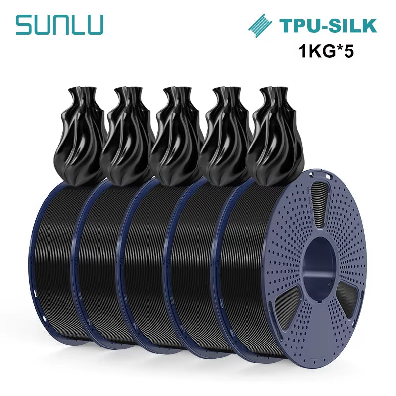Silk Dual/Triple/Tpu SILK 3D Printer Filament 1KG 1.75MM 5Rolls SILK/PLA Rabinbow Eco-Friendly FREE SHIP