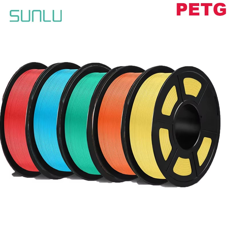 PETG 3D Filament 1KG 1.75MM 5Rolls Arranged Neatly Clogging Free No Bubble Odorless Eco-Friendly Good Toughness