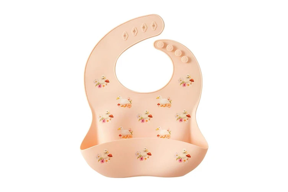 Silicone Bib Baby/Toddler Dinnerware Peach (2 pack)