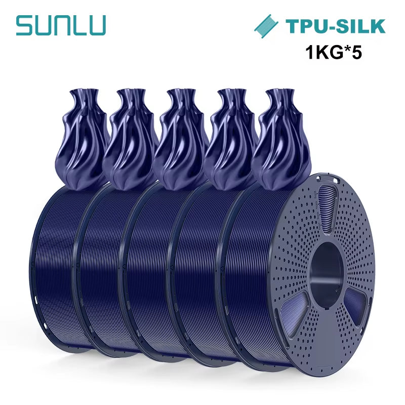 Silk Dual/Triple/Tpu SILK 3D Printer Filament 1KG 1.75MM 5Rolls SILK/PLA Rabinbow Eco-Friendly FREE SHIP