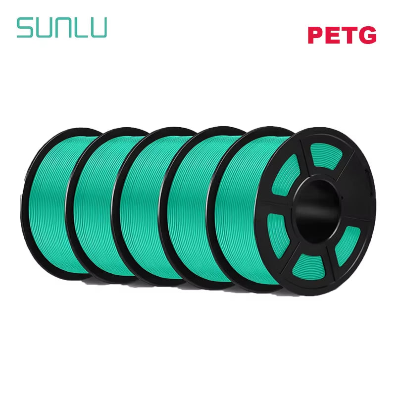 PETG 3D Filament 1KG 1.75MM 5Rolls Arranged Neatly Clogging Free No Bubble Odorless Eco-Friendly Good Toughness
