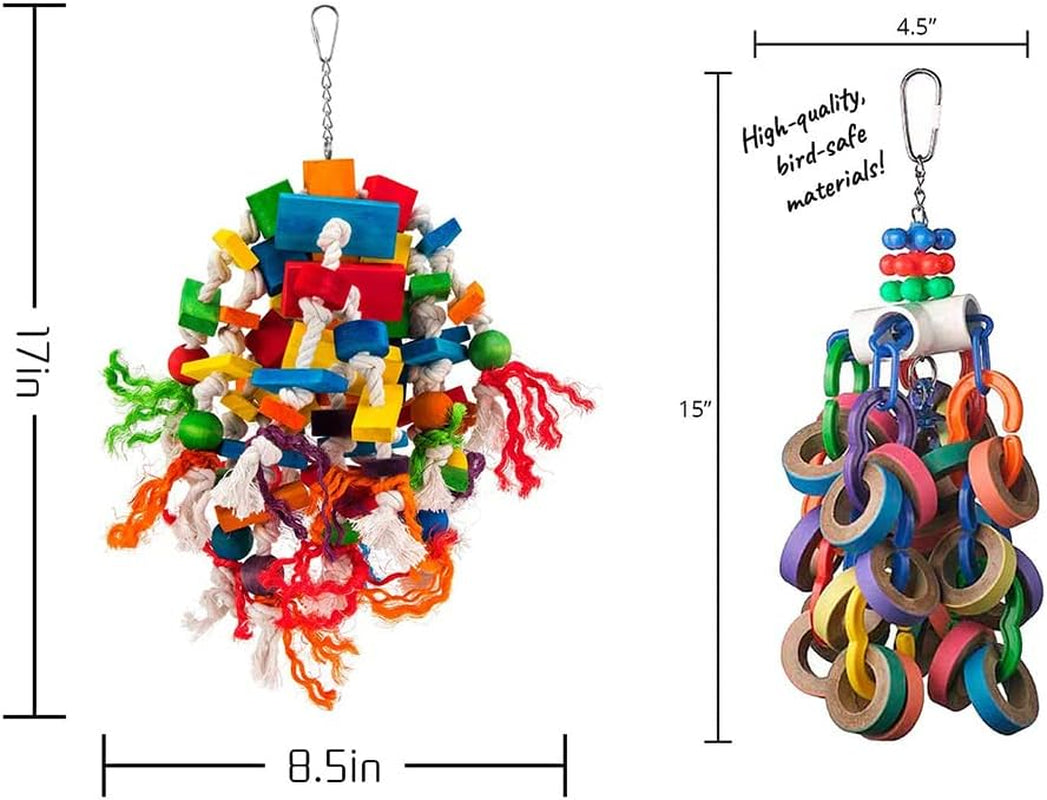 Bird Chewing Toy - Parrot Cage Bite Toys Wooden Block Bird Parrot Toys for Small and Medium Parrots and Birds