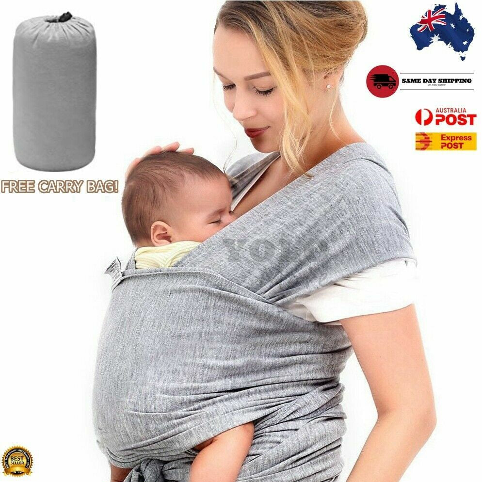 Baby Sling Adjustable Wrap Carrier Infant Breastfeeding Pouch Newborn Nursing AU