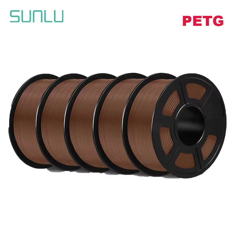 PETG 3D Filament 1KG 1.75MM 5Rolls Arranged Neatly Clogging Free No Bubble Odorless Eco-Friendly Good Toughness