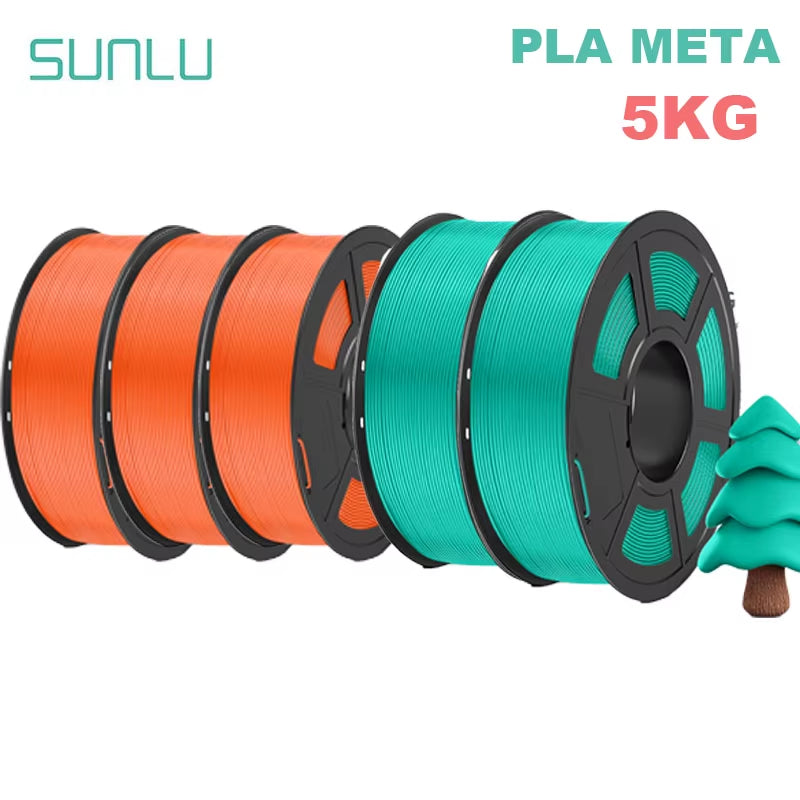 PLA Meta 3D Filament 5KG 1.75MM No Bubble Odorless High Liquidity Better for Fast Printing Eco-Friendly Artwork Design