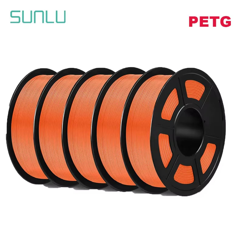 PETG 3D Filament 1KG 1.75MM 5Rolls Arranged Neatly Clogging Free No Bubble Odorless Eco-Friendly Good Toughness