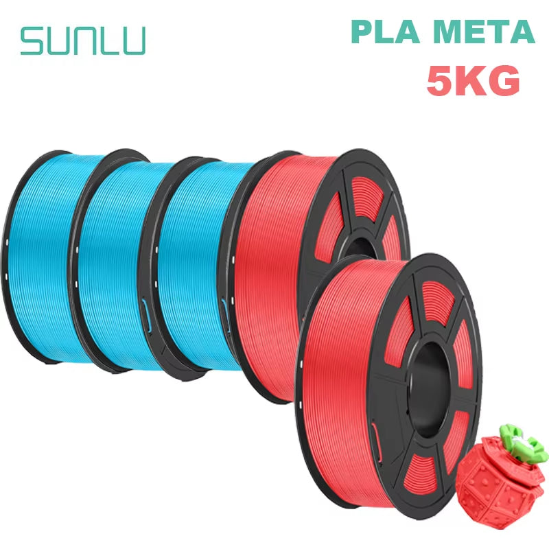 PLA Meta 3D Filament 5KG 1.75MM No Bubble Odorless High Liquidity Better for Fast Printing Eco-Friendly Artwork Design